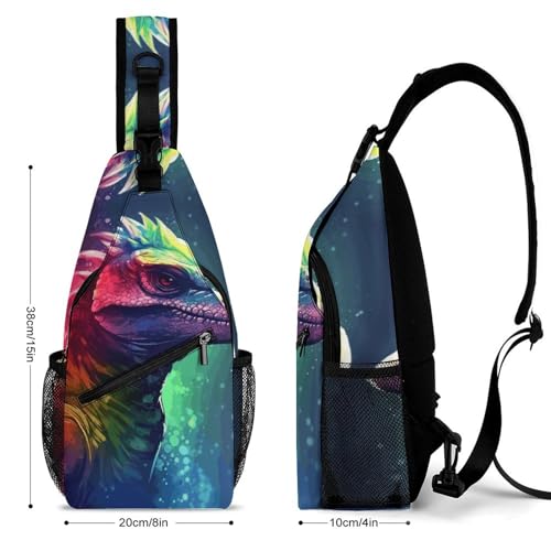 Bolso bandolera colorido con diseño de dinosaurio miniatura 2