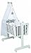 Juego de moises completo roba en diseño 'Little Stars' (40x90cm), moises en madera lacada en blanco, cuna balancin con función de bloqueo, equipada con vestiduras (80x80cm)