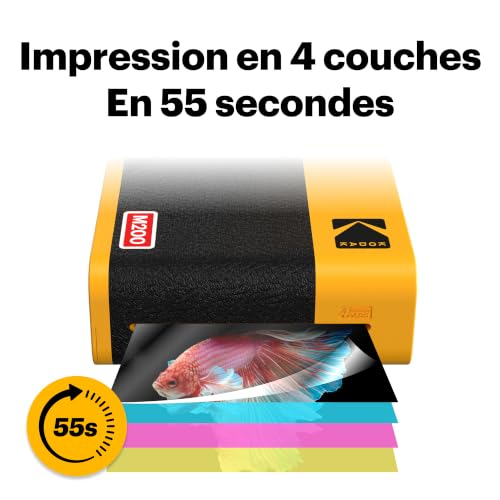 KODAK Mini 2 Era Imprimante Photo Portable 5x7,6cm, 38 Feuilles, Noir