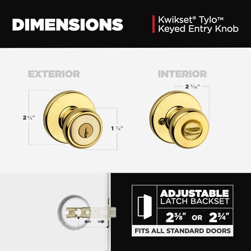 Kwikset 94002-942 Door Knob, Polished Brass