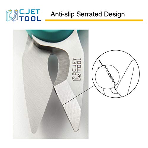 C.Jet Tool CJ-170E 7 Inch Stainless Professional Electrician Scissors Multi-Grip Design Aluminium Copper Soft Cable thumb #6