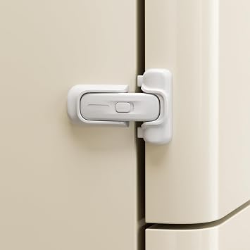 SAFELON 1 Pack Baby Safety Refrigerator Lock Childproof Refrigerator Door Lock, Protect Your Fridge with Damaged Sealing Strip, No Tools Required White