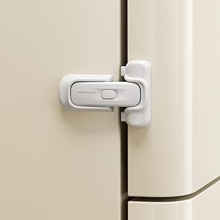 SAFELON 1 Pack Baby Safety Refrigerator Lock, Child Proof Fridge Door Lock, Protect Refrigerators with Damaged Sealing Strips, No Tools Required (White)