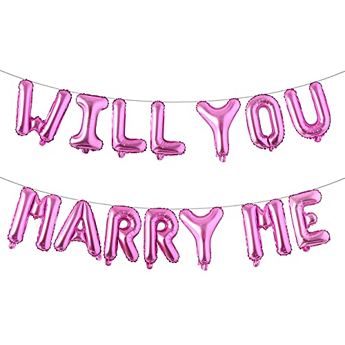 Multicolor 16 inch Will you marry me Balloons Marry Me Balloons Marriage Proposal Ideas Wedding Proposal Decorations Decor party suppliers banner (WILL YOU MARRY ME Rose Red)