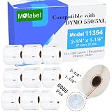 Molabel Etichette multiuso – 10 rotoli (con chip RFID) per Dymo S0722540 11354-57 mm x 32 mm, compatibili con stampanti Dymo LabelWriter 550, 1000 etichette per rotolo