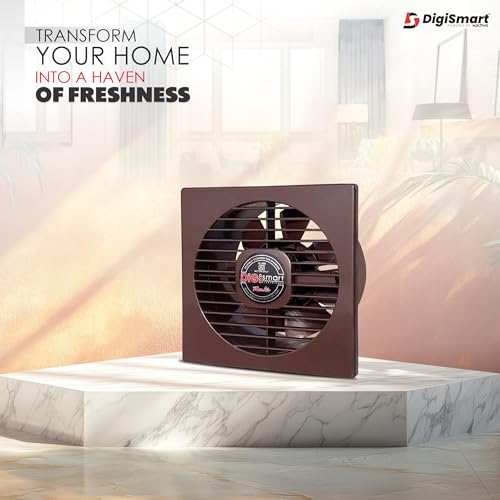 DIGISMART High Speed 150 MM Powerful Exhaust Fan, 1600 RPM High Air Delivery, Air Suction for Kitchen & Bathroom, Less Noise, Pure Copper Axial Fan, 22W Motors, 1 Year Warranty (Brown)