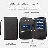 RFID Blocking Family Passport Holder Wallet 6,Premium Leather Travel Document Organizer for Women and Men,Travel Wallet for Credit Card, Black, Compact - Image 3