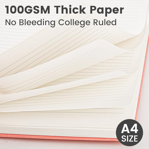 Image of Spiral Notebook - 8.5 x 10.98 Inch Large Hard Cover Notebook with Elastic Band & Pocket, 252 Pages, Lay Flat Wirebound Journal for Work, School, Planning & Note Taking Black