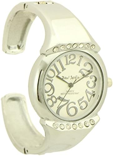 Paul Jardin Women's Metal Case Bangle Watch silver tone and light color dial - 1