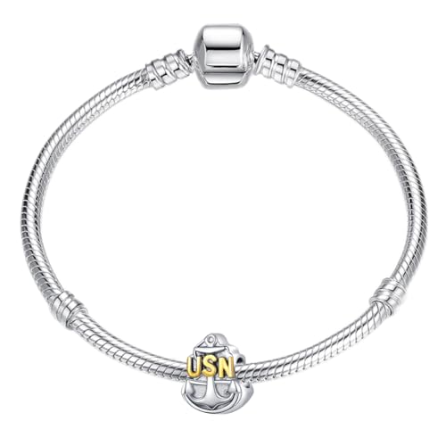 USN Navy Anchor Sterling Silver Gold Plated Sailor Birthday Anniversary Charm for Diy Charms Bracelets3