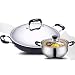 Produktbild Gusseisen Wok,Wok Pan,Gusseisen-Pfanne,Wok, Universal-Gasfeuer, Unbeschichtete, Rauchfreie Zwei-Ohren-Pfanne,Haushaltswok Mit Einem Freien Suppentopf,36cm