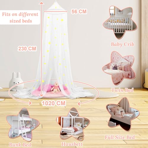 Dosel con estrellas fluorescentes mosquitera para bebé el regalo ideal 6
