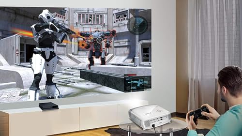 BenQ HT2150ST 1080P Short Throw Projector | 2200 Lumens | 96% Rec.709 for Accurate Colors | Low Input Lag Ideal for Gaming | Stream Netflix & Prime Video,White - Thumbnail 2