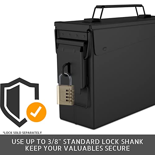 Solid Tactical 30 Cal Metal Ammo Can - Black - Waterproof M19A1 Ammo Storage Box for Ammunition - Thumbnail 6