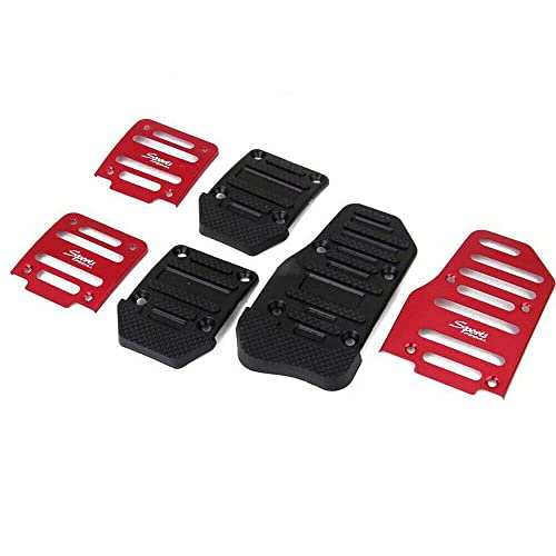 Riloer 3 peças de capas de pedais de carro de alumínio, pedais de transmissão manual pastilhas de fr