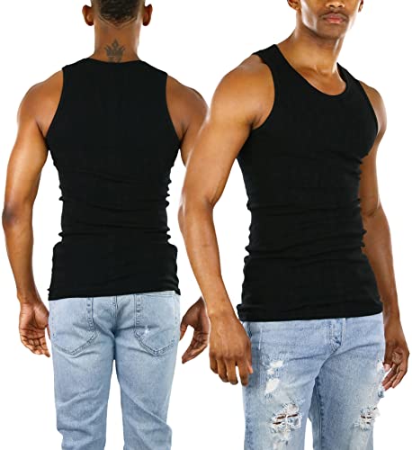 ToBeInStyle Men’s Long Muscle Tank Top Workout A-Shirt2