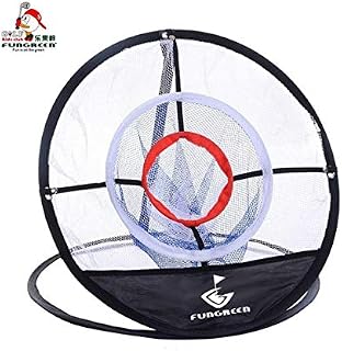 FUNGREEN 20 inch Golf Chipping Net Golf Train Mat Portable & Foldable Practice