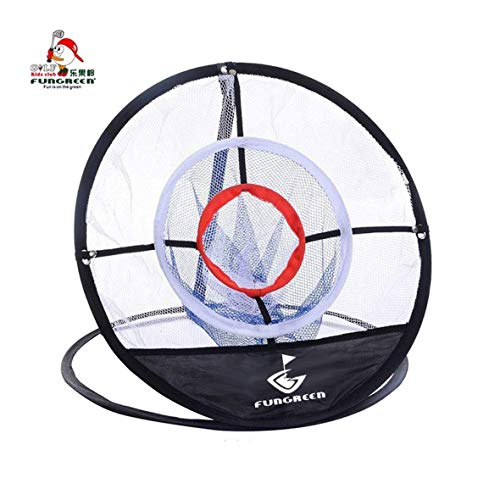 FUNGREEN 20 inch Golf Chipping Net Golf Train Mat Portable & Foldable Practice