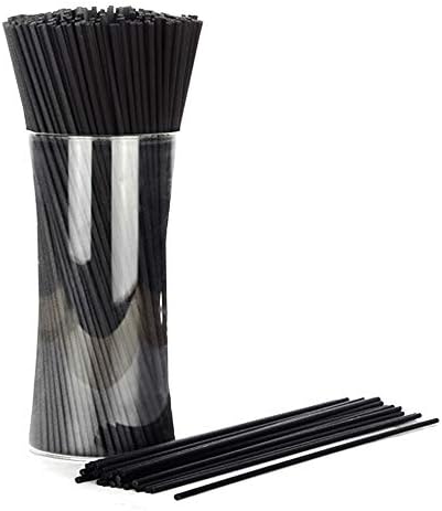 Oruuum 150 Pcs Black Aromatherapy Fiber Volatile Stick, Perfume Volatilized Rattan, Diffuser Sticks for Essential Oils(3MM 120MM).