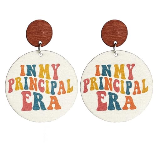 Colorful Sunflower Wooden Drop Earrings for Teachers, Students,Principals, Educators, Librarians Cute Geometric Round Leopard Printed Read Book Stud Earrings Graduation Back to School Jewelry