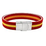 cotigo Pulsera Bandera de España Ajustable con Cierre de Acero – Pulsera de Tela Roja y Amarilla Unisex para Hombre y Mujer, Pulsera Patriótica Española para Uso Diario (Bandera Esapañ)