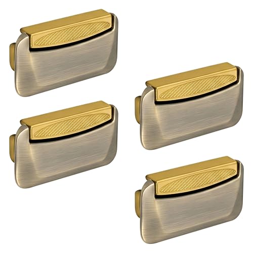 Image of Plantex Drawer Kadi /3 Inch Chest Handle for Drawer /Rectangular Cabinet Kadi /Pull-Push Kadi for Home /Office Drawer - Pack of 4 (DTK-295, Brass Antique & Gold