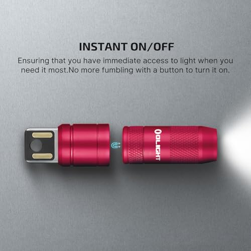 Image of OLIGHT IMINI 2 EDC Rechargeable Keychain Flashlight, 50 Lumens Compact and Portable Mini LED Keyring Lights with Built-in Battery Ideal for Everyday Carry and Emergencies (Passionate Red) (Pack of 2)
