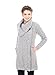 SAOL 100% Irish Merino Wool Women Classic Cable Coat (Grey, M)