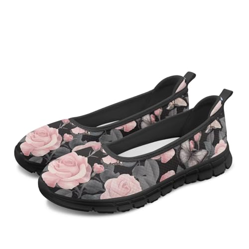 Image of Walking Shoes Women Breathe Mesh Slip On Sneakers Women Comfortable Lightweight