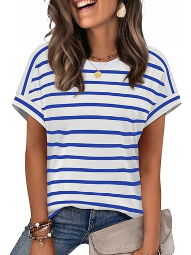 Image of WIHOLL Womens Tops Short Sleeve Shirts Summer Outfits 2026 Spring Dressy Casual Clothes Clothing