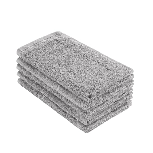 Homewell Handtücher Set - weich und saugstark, 100% Baumwolle, Oeko-Tex 100 Zertifiziert (5 Gästehandtücher 30x50 cm, Grau)