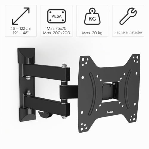 Support TV orientable 19-48 pouces inclinaison fluide charge 20kg