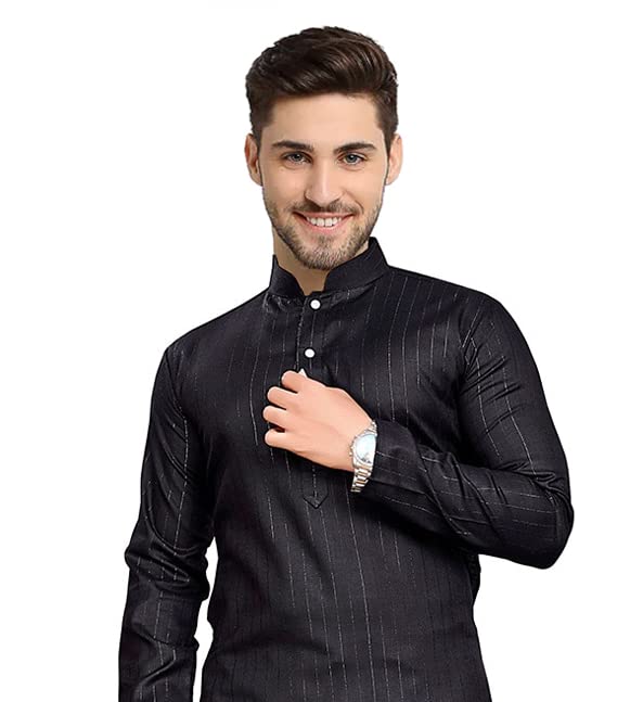 Image of Men's Textured Lining Ethnic Kurta Pajama Set Combo
