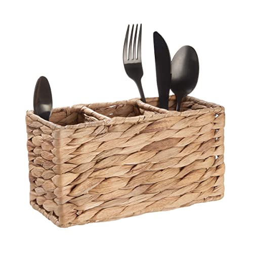 BUTLERS Besteckkorb 23 x 10cm Natur Farbe -RUSH ROPE - geflochten Besteckhalter & K&uuml;chenutensilienhalter aus Wasserhyazinthe | K&uuml;che Accessoires & Besteck Organizer