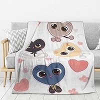 57lilina Soft Fleece Throw Blanket - 60x80 Inch Flannel Thick Fluffy Throw Blanket for Sofa Bed Couch or Chair, All Seasons Cozy Warm & Lightweight Blanket for Girls Kids Adults, Cute Heart Pattern