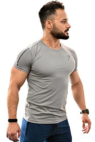 Image of Men's Solid Slim Fit Gym and Sports T-Shirt
