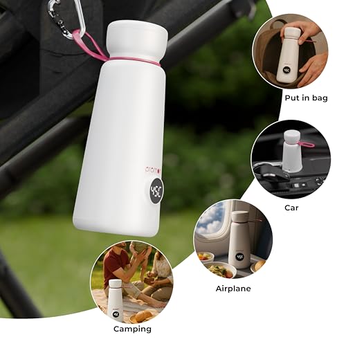 Image of Promom Portable Milk Warmer for Baby | 2-in-1 Bottle & SS Flask Compatible | Heats 120ml in 3 Minutes | Precise Warming | Multiple Temp