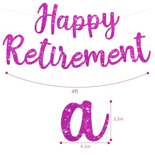 Image of BEISHIDA Pre-Strung Glitter Purple Happy Retirement Banner Party Decoration