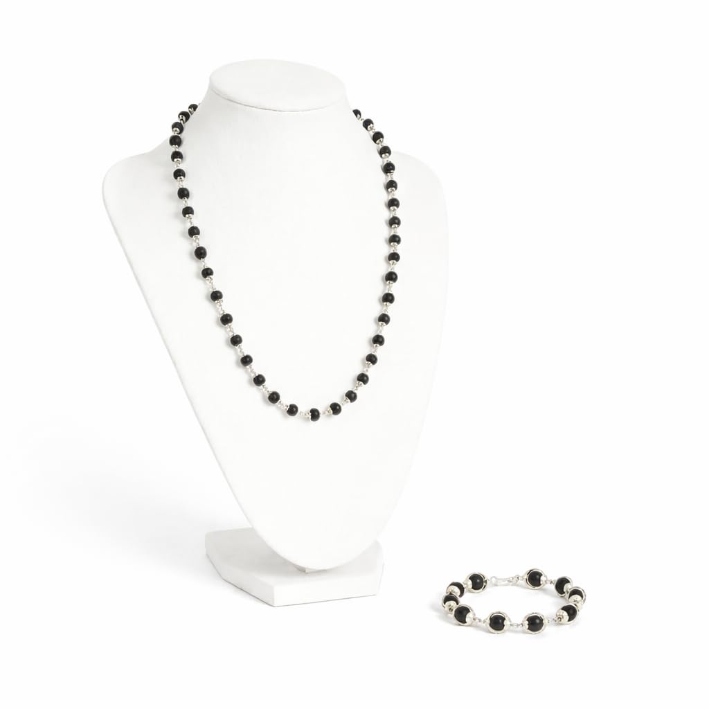 Divine Hindu Original Karungali Malai Silver Cap Bracelet| Karungali Malai Silver Cap 54 Beads Mala| Combo For Men & Women| Black Ebony Wood Mala & Bracelet| Lab Tested-image-32