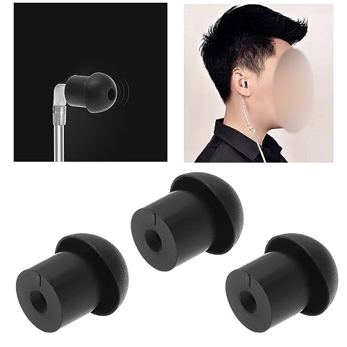 The Lord of the Tools 20PCS Replacement Silicone Earbud Ear Tips Compatible with Motorola Compatible with Kenwood Two Way Radio Talkie Walkie Air Tube Earpiece Black - Image 3
