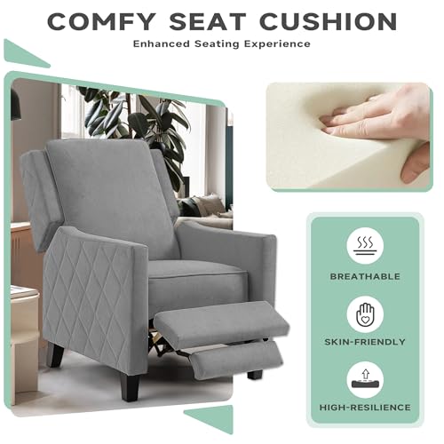 Sillón con reposapiés ajustable y tapizado gris miniatura 4