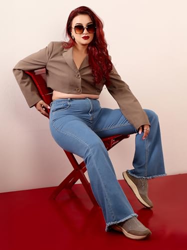 Image of Miss Chase A+ Women's High Rise Regular Stretchable Denim Bootcut Shaping Jeans