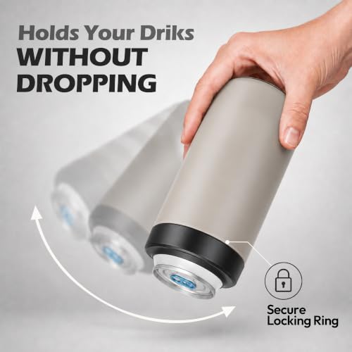 Image of 4-in-1 Slim Can Cooler Easy to Hold Insulated Beer Can Holder Double-walled Stainless Steel for All 12 Oz Cans (Beige)