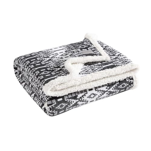Image of Eddie Bauer - Throw Blanket, Brushed Fleece & Plush Sherpa Soft Bedding, Blanket for Couch & Bed (San Juan Grey, 50 inch x 60 inch)
