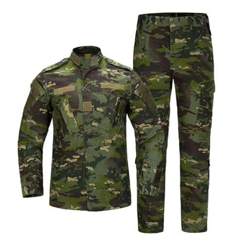 Oanviso Homme Tactique de Costume Vêtements 2 Pièces Manteau avec Capuche Impermeable Veste de Pluie Hiver Uniforme Militaire Tenue de Combat Camouflage Cargo Pantalon...