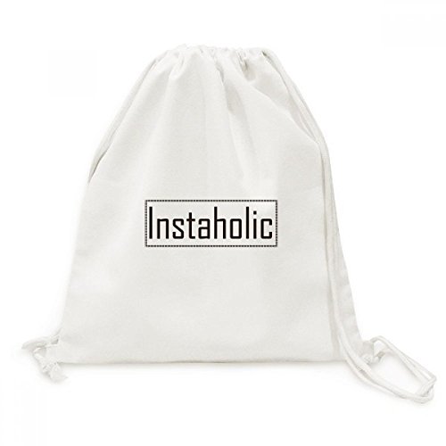 Toile Drawstring Backpack léger sac à dos cordon coton imprimé voyage Mot de Style