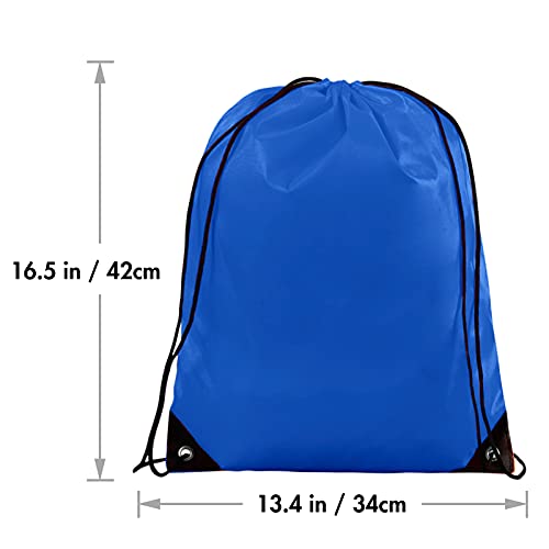 IKAYAS 6Pcs Drawstring Bags Bulk Blue Drawstring Backpack, String Backpack Cinch Sack Sport Gym Backpack Bags for Yoga Traviling Outdoor Sports2