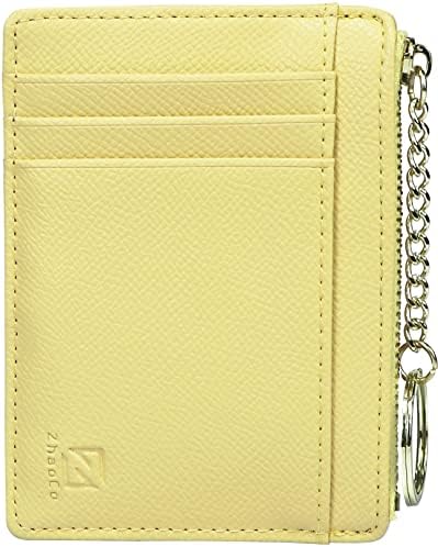 ZhaoCo Girls Wallet Purse, PU Leather Small Coin Purse 8 Card Case Holder Zipper Pouch Wallet with Key Ring for Women Ladies - Grey