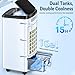 FANCOLE Windowless Portable Air Conditioners with 4 Ice Packs, 12H Smart Timer for Auto-off, 26Ft Remote, Top Fill Dual Tank, 3Speeds Evaporative Air Cooler, 70°Auto Swing Swamp Cooler Air Conditioner