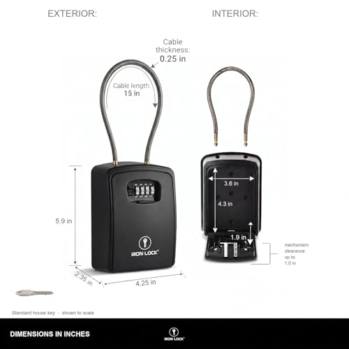 Boîte à clé extérieure XXL anti-perte étanche avec code personnalisable - 4